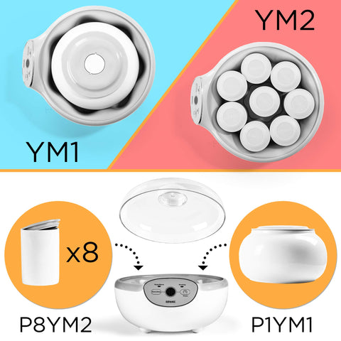 Duronic Yoghurt Makers YM1 Electric Yogurt Maker with Large 1.5L Ceramic Pot Digital Yogurt Making Machine for Homemade Natural Greek Yoghurt 20W Soft Cheese Maker for Healthy Breakfast Protein Snack