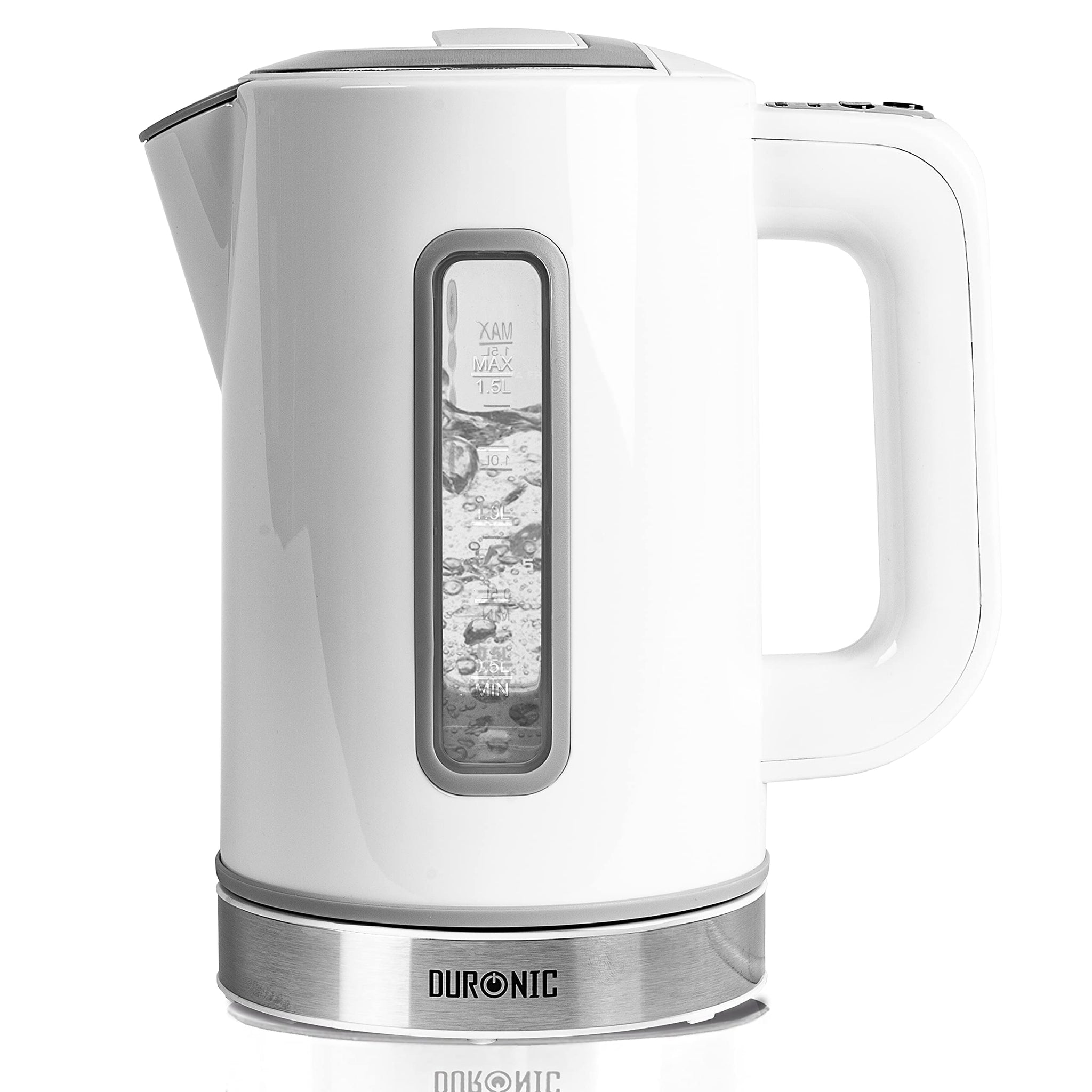 Duronic Electric Kettle EK30 WE Kettles with Temperature Control Hot Water Boiler Electrical Heating Electronic Digital Kitchen Fast Boil Kettle for Boiling Water Tea Coffee Hot Chocolate Soup - White