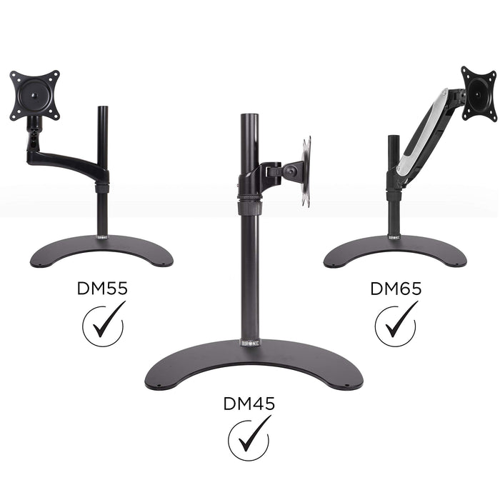 Duronic DM25D Stand for Pole | Attaches to Duronic DM15 DM25 DM35 DM453 Poles | Flat Freestanding Monitor Base for Desk | Heavy Duty | Alternative Installation Solution to Clamp or Grommet Fixing