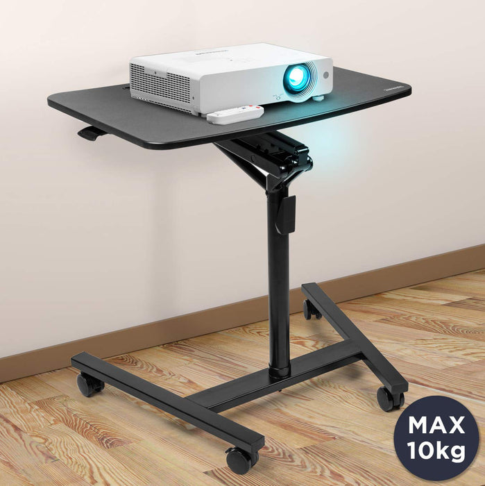 Duronic Projector Stand / Sit-Stand Desk WPS37 | Multi-Use Video Projector Floor Table on Wheels| Movable Ergonomic Desk with Tablet Support | Portable | Adjustable Height and Reach | 10kg Capacity