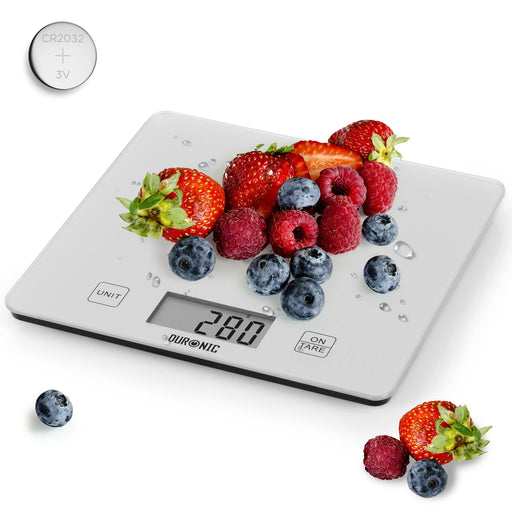 Duronic Kitchen Scales KS1080 | Postal Baking weighing scale| Glass platform 5KG Capacity | Add & Weigh Tare | 1g Precision
