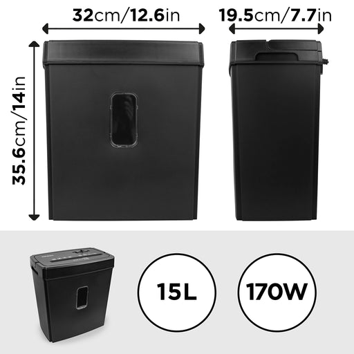 Duronic Cross Cut Paper Shredder PS657 Mini Personal Data Shredders, 5 Sheet Home Office Shredding Machine for Private Documents, Privacy & Security