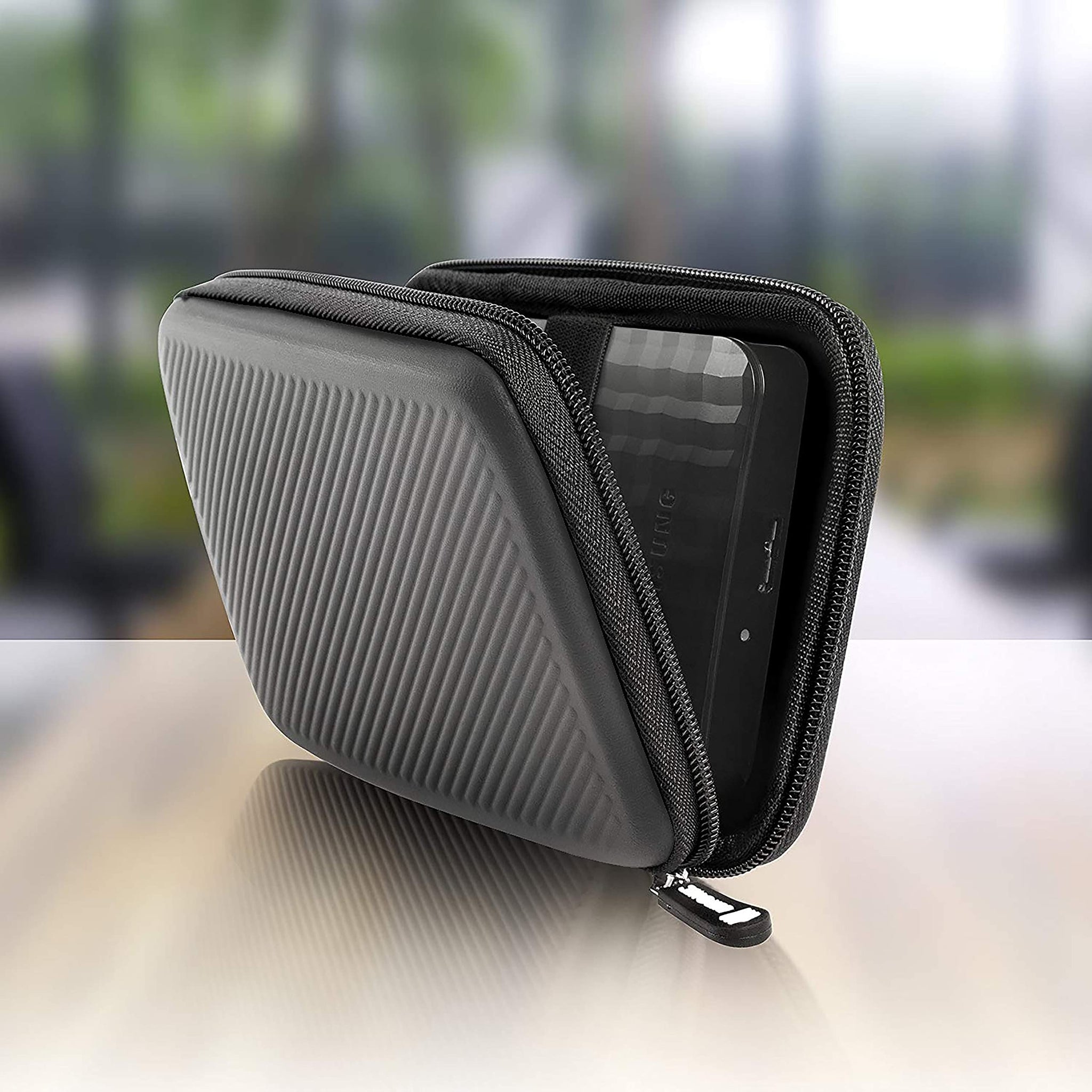 Duronic Portable Hard Drive Case HDC2 /GY Grey EVA Travel Case for Charger Adapter Power Bank SSD Storage Pouch for Seagate, WD, UnionSine, Toshiba, Sandisk, Samsung Drives 500GB to 5TB
