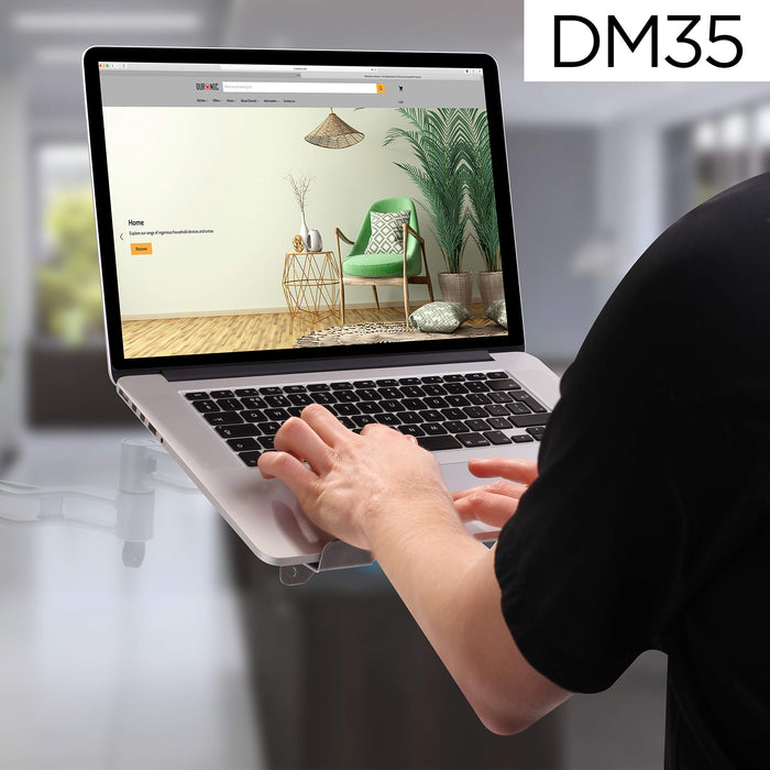 Duronic Laptop Attachment DML1 /SR | SILVER Desk Mount Support Tray for Laptop/Tablet/MacBook | VESA 75/100 | 8kg Capacity | Compatible with DM15 DM25 DM35 DM45 DM55 DM65 DMUSB DMDC DMG Monitor Stands
