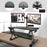 Duronic Sit-Stand Desk DM05D2 | Height Adjustable Office Workstation | 90x59cm Platform | Raises from 14-50cm | Riser for PC Computer Screen, Keyboard, Laptop | Ergonomic Desktop Table Converter