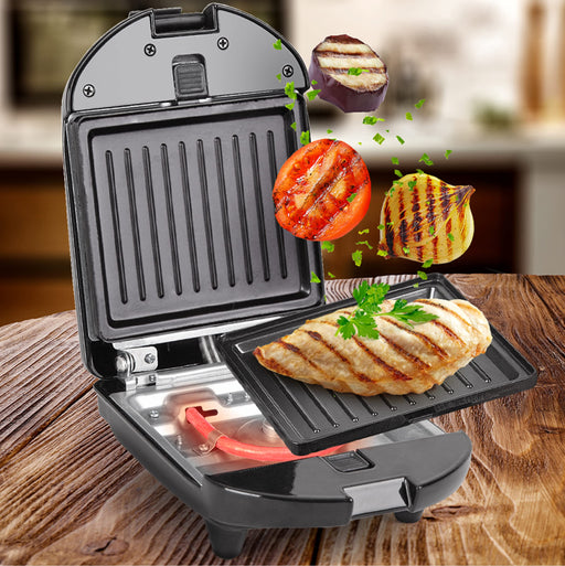 Duronic 2-in-1 Single Waffle Maker and Mini Grill WM52 | Detachable and Interchangeable Plates | 520W | Non-Stick | Automatic Temperature Control | Compact Snack Maker |Toasties, Eggs, Grilled Meats