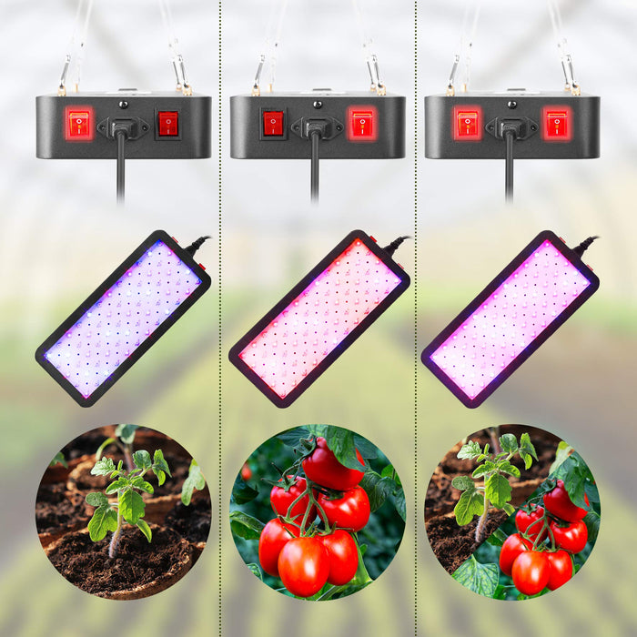Duronic Hanging Grow Light GLH90 | Indoor Garden Lamp for Plants or Herbs | 60x LED Full Spectrum Bulbs: White, Red & Blue| Double Switch / 2 Modes: Veg & Bloom | Heat Dissipation System | 900W