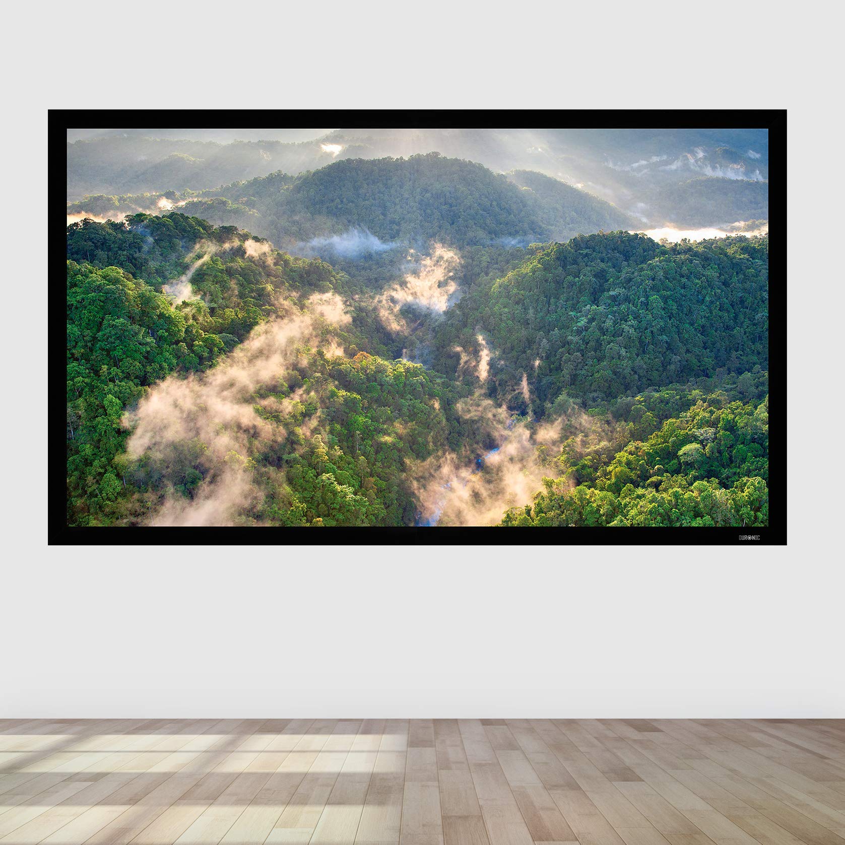 Duronic Projector Screen FFPS120/169 Wall Mountable HD Projection Screens, 120” Fixed Frame Movie Screen, 16:9 Ratio Home Theatre Cinema Screen, Ideal for Home, Classroom, Office Presentations