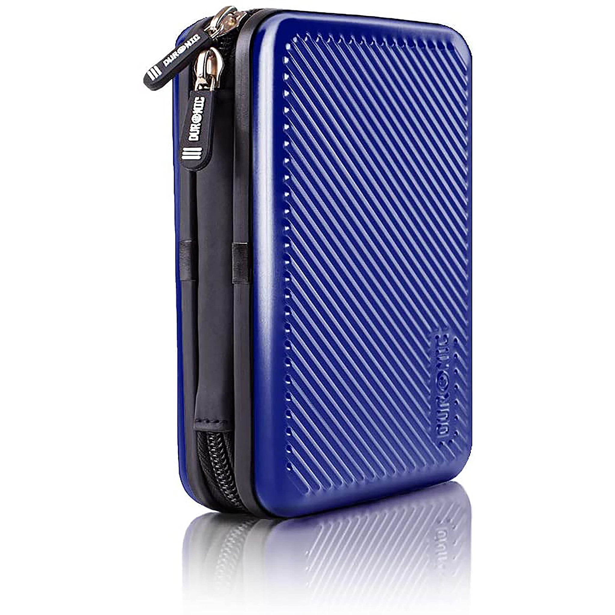 Duronic Hard Drive Case HDC3 /BE, Blue EVA Travel Case for Charger Adapter Power Bank SSD Storage Pouch for Seagate, WD, UnionSine, Toshiba, Sandisk, Samsung Drives 500GB to 5TB