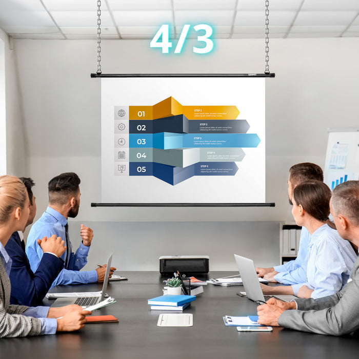 Duronic BPS40/169 Bar Projector Screen | 40” Projector screen | 16:9 ratio| Matt White +1 Gain | HD High Definition | Wall or Ceiling Mountable | Home Cinema School Office
