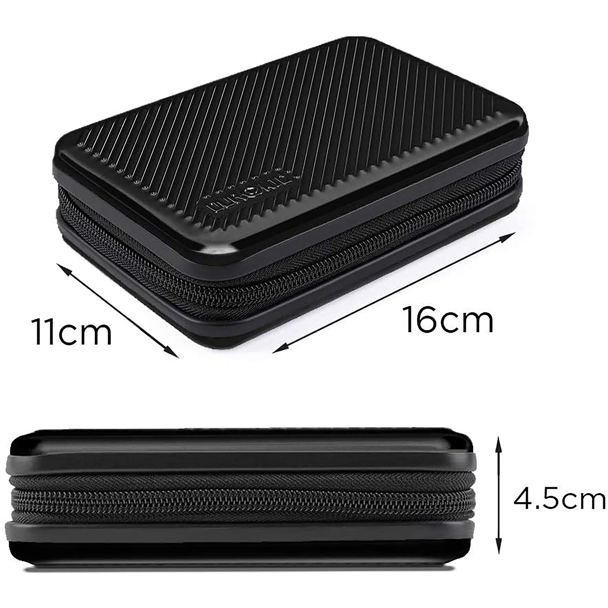 Duronic Hard Drive Case HDC3 /BK, Black EVA Travel Case for Charger Adapter Power Bank SSD Storage Pouch for Seagate, WD, UnionSine, Toshiba, Sandisk, Samsung Drives 500GB to 5TB