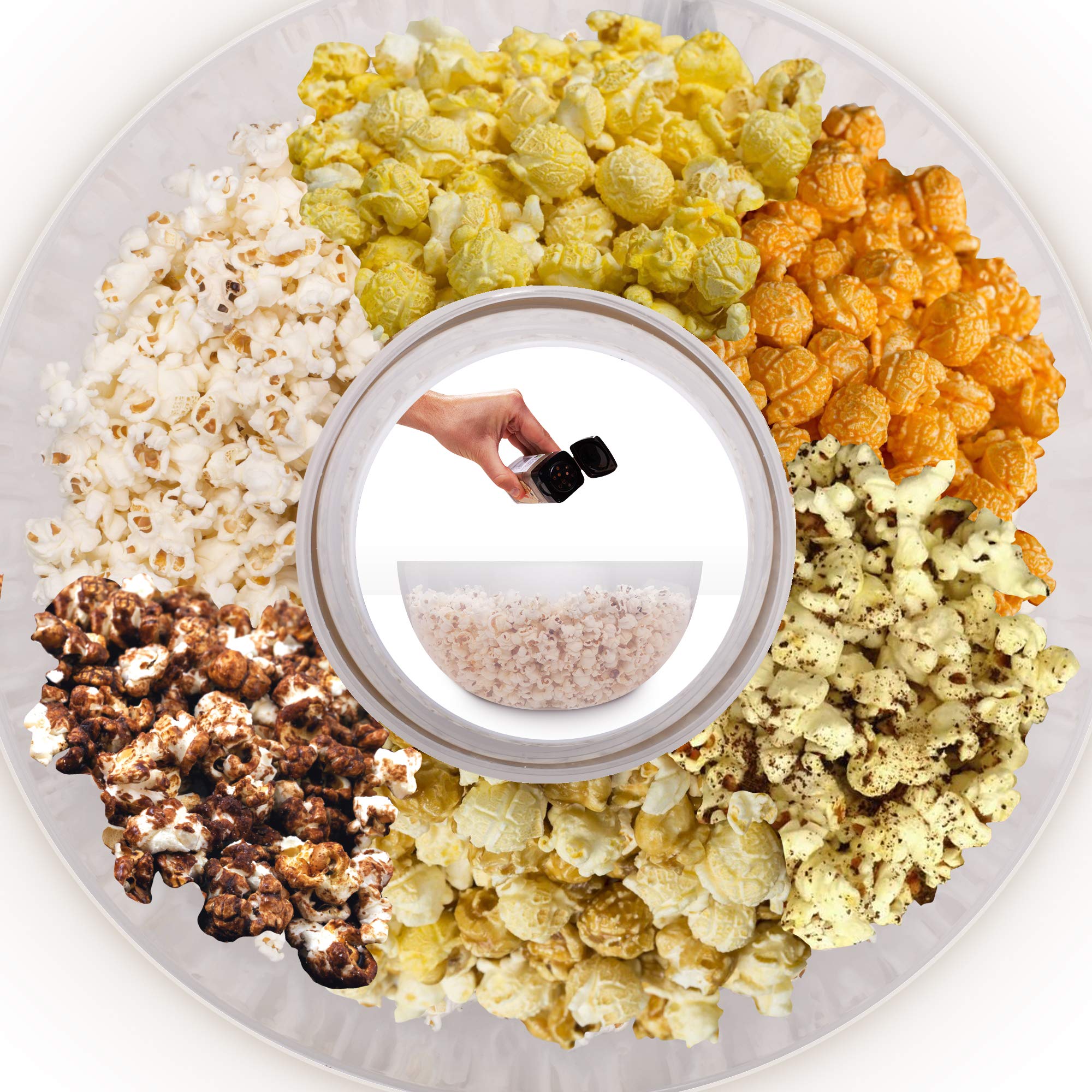 Duronic Popcorn Maker POP50-WE | Hot Air Corn Popper | Make Homemade Healthy Oil-Free Popcorn | Low Calorie Snacking | Comes with Measuring Cup and Serving Bowl | 1200W | White, Plastic