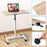 Duronic Sit-Stand Desk WPS67 | Brown/White Ergonomic Desk | Multi-Use Video Projector Table on Wheels | 70x48cm Platform | Portable | Adjustable Height | 30kg Capacity | For Home/Office/Workspace
