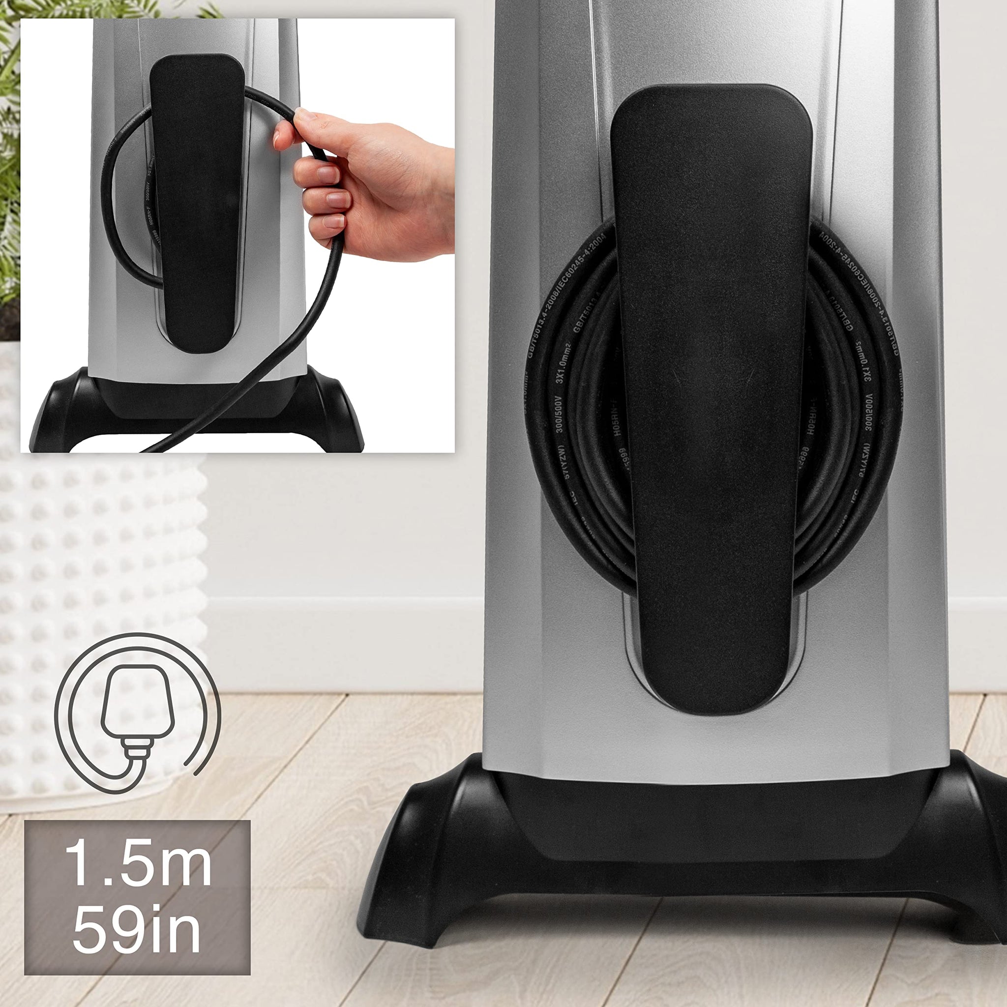 Duronic Electric Heaters HV101 SR Oil Free Convection Heater 2500W Micathermic Panel Heater Portable Mica Heater Electrical Heaters for Heating Up Homes, Bedrooms, Offices & Garage Spaces