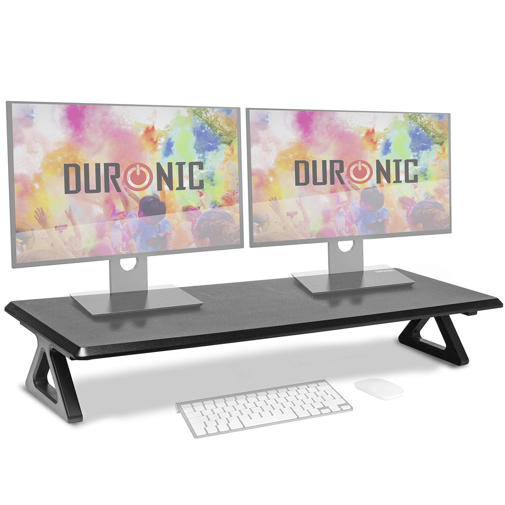 Duronic Monitor Stand Riser DM06-2 | Laptop and Screen Stand for Desktop | Black MDF | Support for a TV Screen or PC Computer Monitor | Ergonomic Office Desk Shelf | 10kg Capacity | 82cm x 30cm