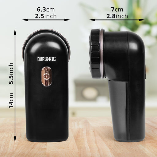 Duronic Fabric Shaver FS22 BK, De-Bobbler Removes Lint and Bobbles from Clothes, 2 Speed Fuzz and Fabric Pill Remover, with Storage Pouch, Revive Old Jumpers, Sweaters, Coats – Black / Rose Gold