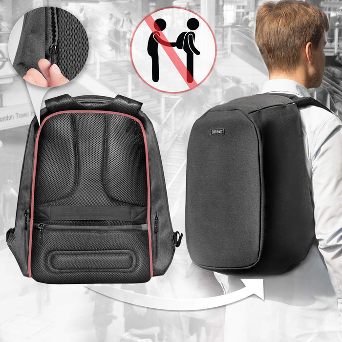 Duronic LB22 Anti-Theft Laptop MacBook Backpack | Business Rucksack | Travel Bag | University | College |School | 13.3" – 15.6" Internal Laptop Sleeve | Water Resistant