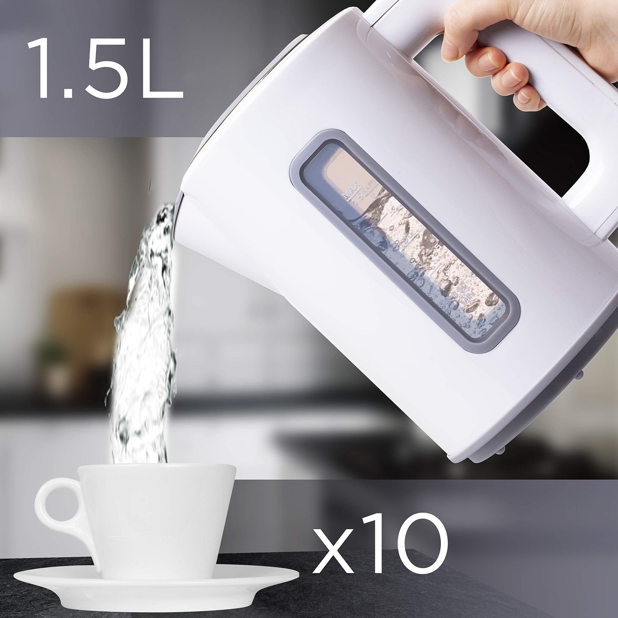 Duronic Electric Kettle EK30 WE Kettles with Temperature Control Hot Water Boiler Electrical Heating Electronic Digital Kitchen Fast Boil Kettle for Boiling Water Tea Coffee Hot Chocolate Soup - White