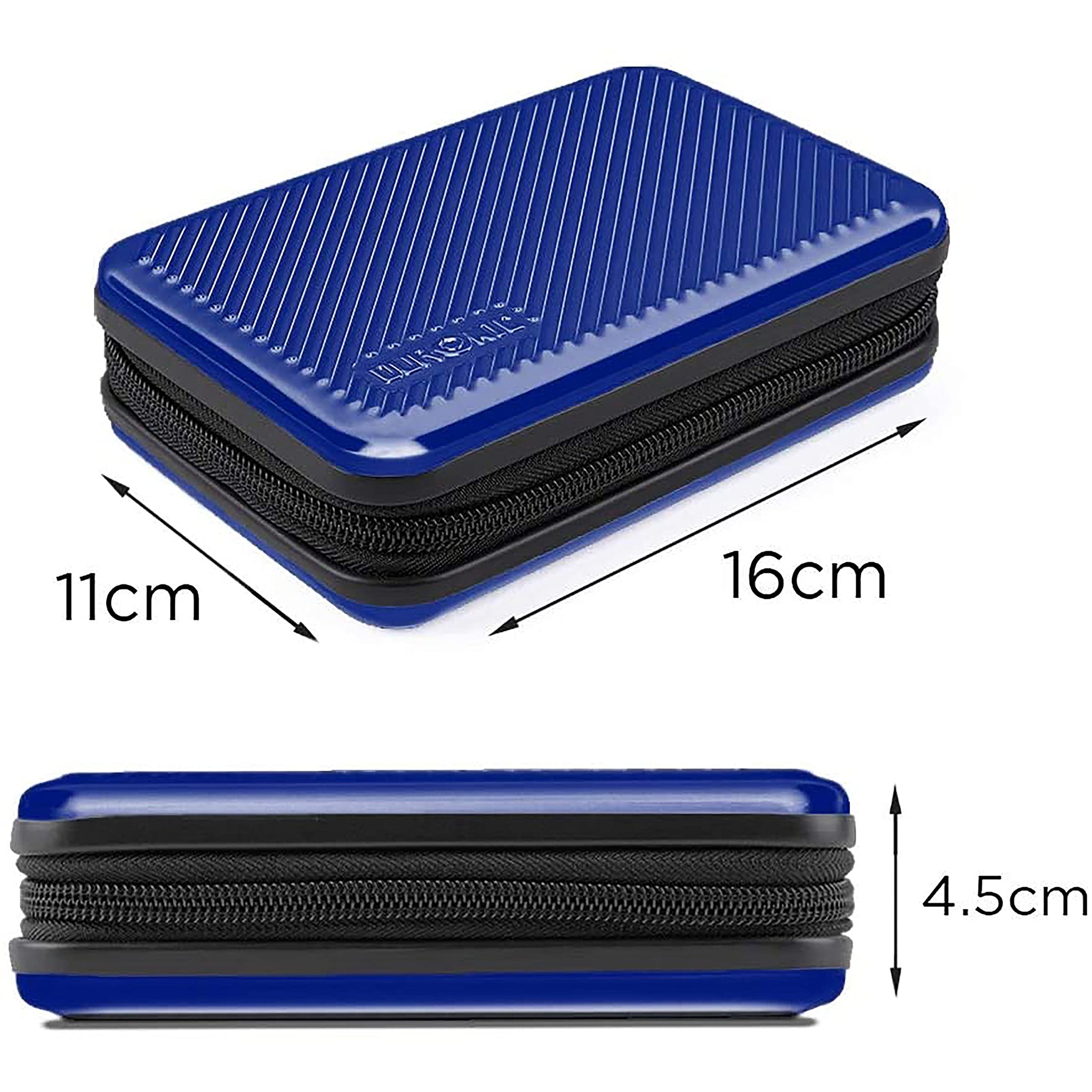 Duronic Hard Drive Case HDC3 /BE, Blue EVA Travel Case for Charger Adapter Power Bank SSD Storage Pouch for Seagate, WD, UnionSine, Toshiba, Sandisk, Samsung Drives 500GB to 5TB