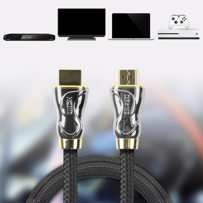 Duronic HDMI Cable HDC04 /1 | 1 Metre BLACK | 2160p 4K Ultra-High-Speed HDMI & Ethernet Lead | 24K Gold Plated Male Connectors | PS4, PS3, Xbox, Freeview, Sky+ HD, Virgin, TV, DVD, BluRay