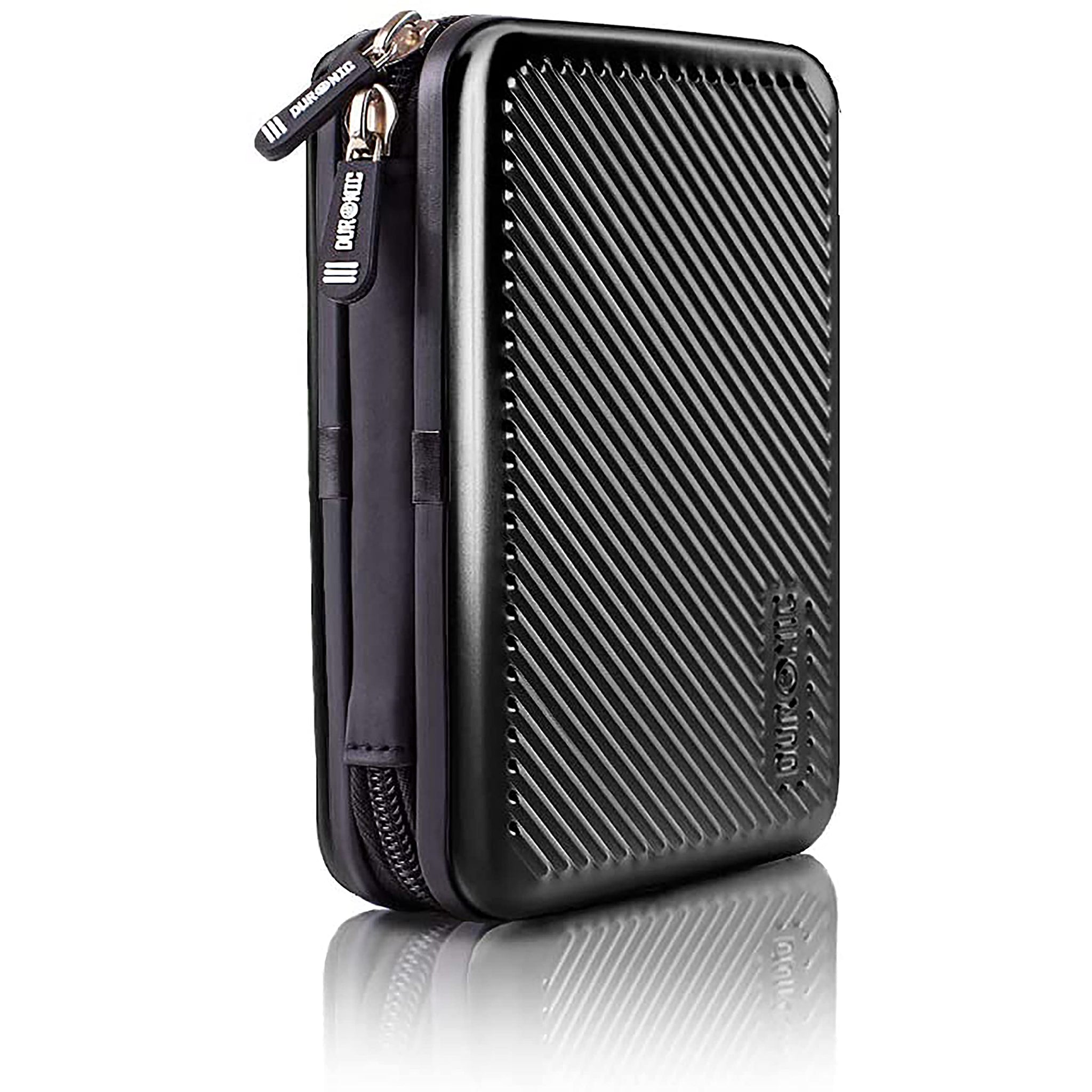 Duronic Hard Drive Case HDC3 /BK, Black EVA Travel Case for Charger Adapter Power Bank SSD Storage Pouch for Seagate, WD, UnionSine, Toshiba, Sandisk, Samsung Drives 500GB to 5TB