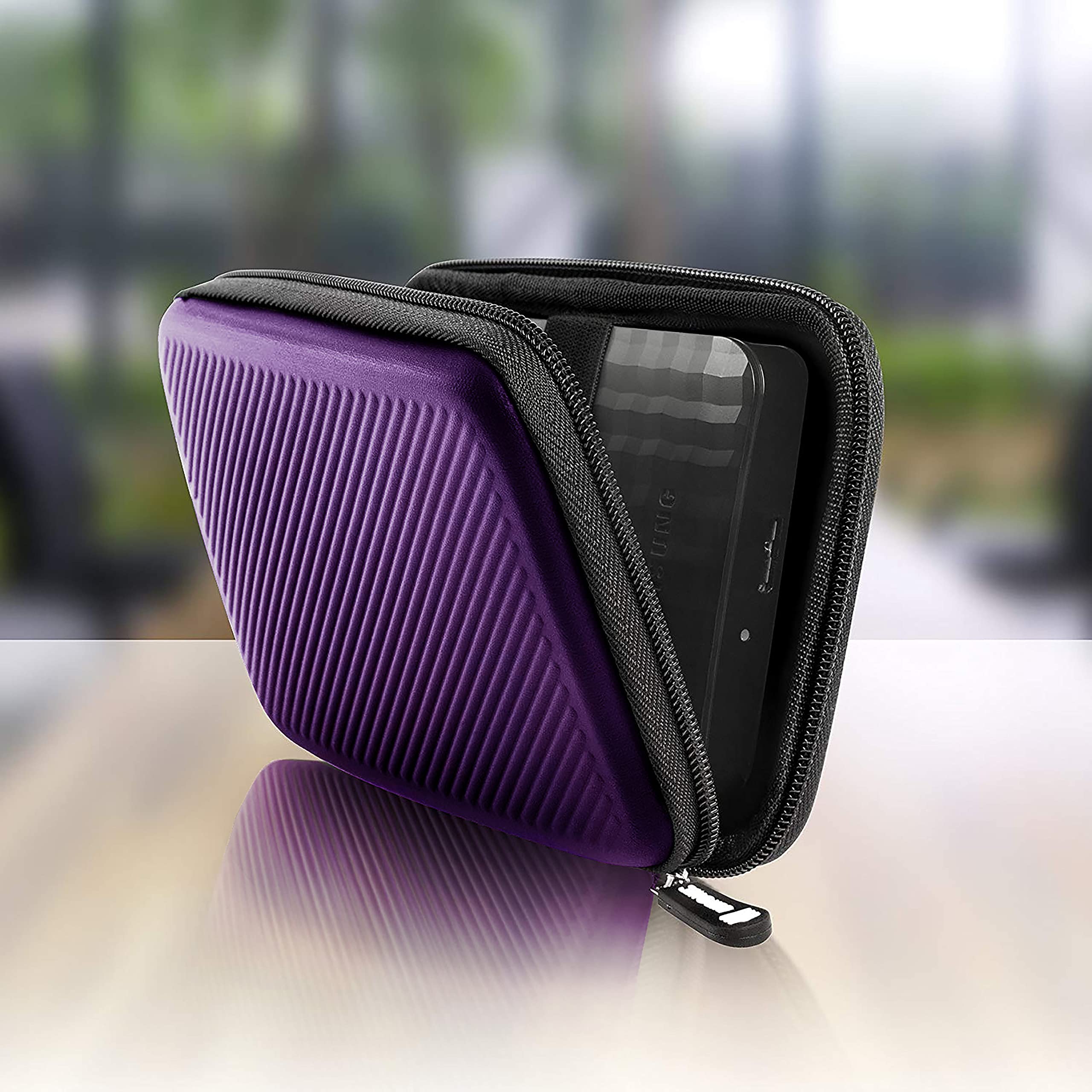 Duronic Hard Drive Case HDC2 /VT, VIOLET, Portable EVA Storage Pouch for External Hardrive & Cables, Lightweight & Protective, Suitable for WE/Western, Toshiba, Buffalo, Hitachi, Seagate, Samsung