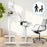 Duronic Sit Stand Desk Top shown in both elevated and lowered positions with office chair.