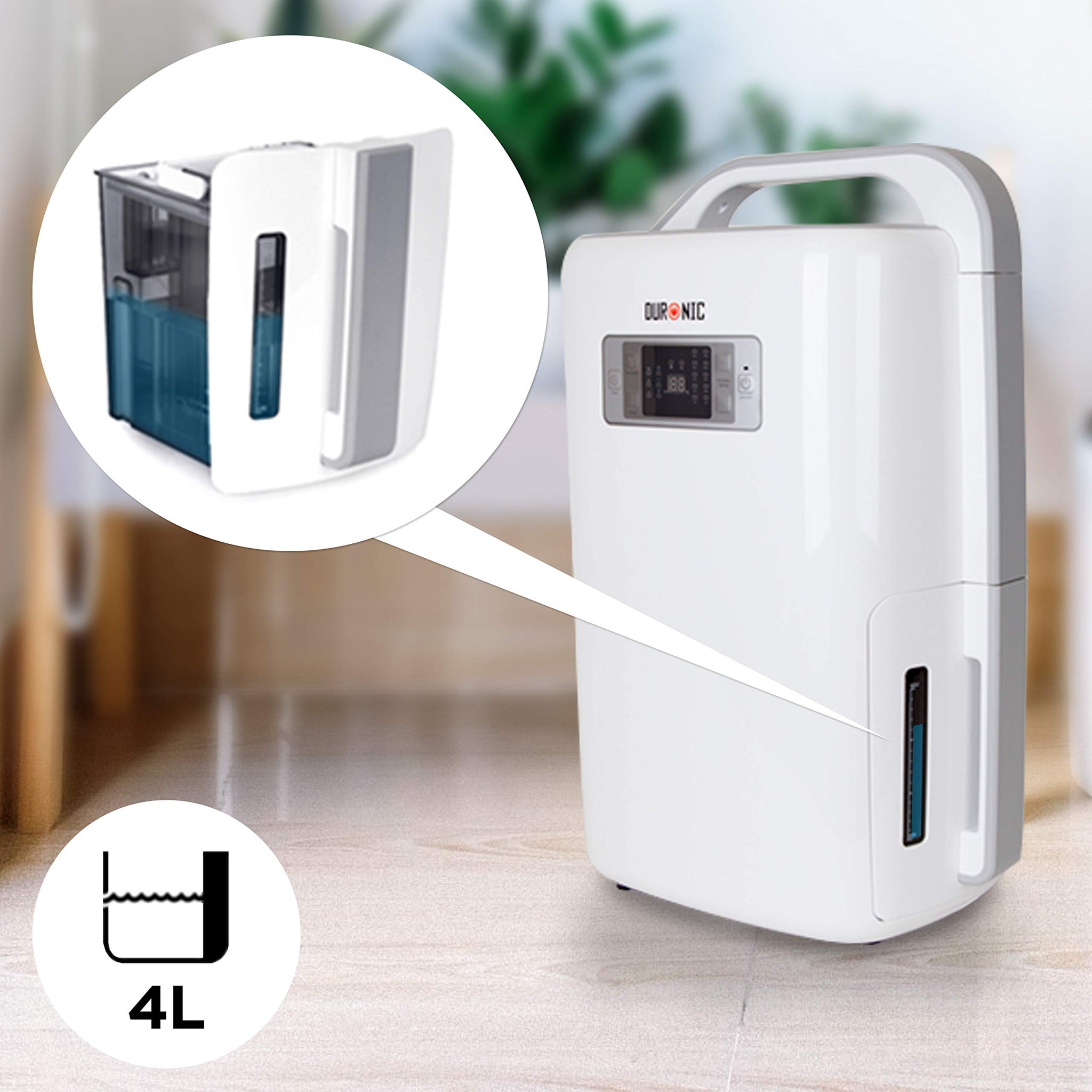 Duronic Dehumidifier DH20 Air Dehumidifier for clothes drying, Black Mould, Damp & Condensation Remover, Wardrobe, Bathroom, Small Bedroom, Utility Room 4L Tank, 20L in a Day