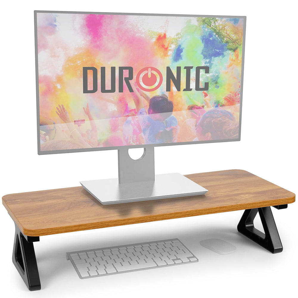 Duronic Monitor Stand Riser DM06-1 AW, Laptop / Screen Stand for Desktop, Support Shelf for a PC Computer Monitor, 10kg Capacity, 63cm x 30cm - Antique Walnut Wood Effect