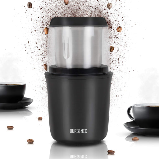 Duronic Electric Coffee Grinder CG250 | 250W Motor | Grinding Mill For Coffee Beans | Make Fresh Homemade Cappuccino, Espresso, Americano | 75g Capacity | Stainless-Steel Blade
