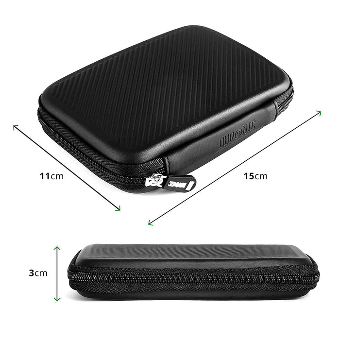 Duronic Hard Drive Case HDC2 /BK BLACK, Portable EVA Storage Pouch for External Hardrive & Cables, Lightweight Protective, Suitable for WE/Western, Toshiba, Buffalo, Hitachi, Seagate, Samsung