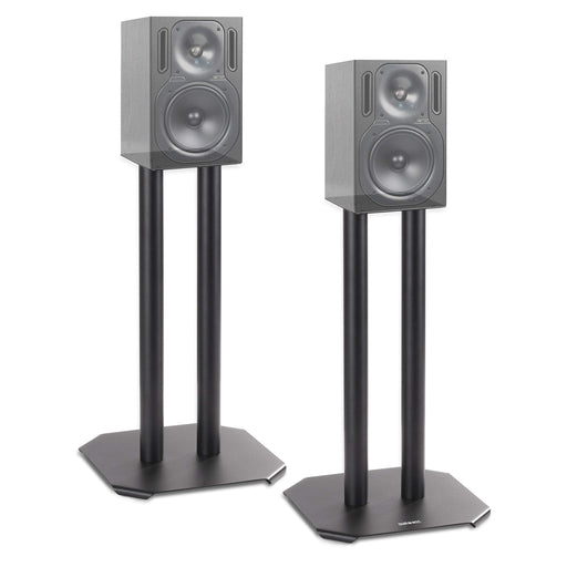 Duronic SPS1022-40 Speaker Stand (Pair) - 40cm Height, Steel Base Supports, Floor/Table Standing with Spikes, Shoes, Pads, Insulating - Better Audio Quality - Black