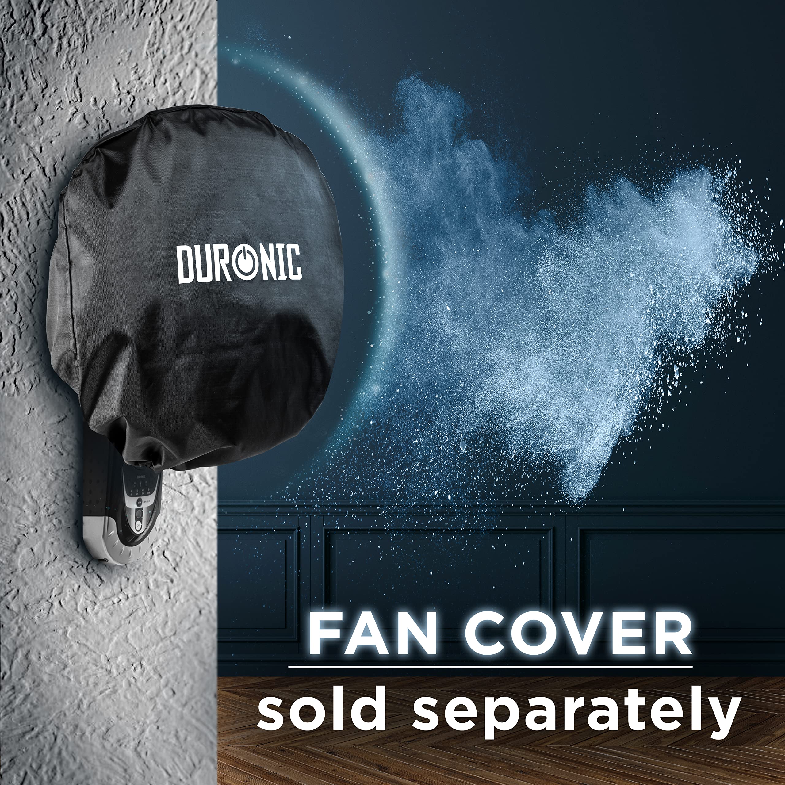 Duronic Wall Fan FN55 Wall Mounted Fan with Remote Control, 16 Inch Fan, 3 Speeds, Timer, Black Fan with 5 Blades for Ultimate Air Cooling