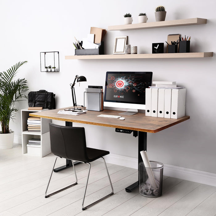 Duronic Electric Standing Desk TM51 BK - FRAME ONLY – Sit Stand Height Adjustable Office Desk 72-118cm, Ergonomic Workstation, Memory Function, Single Motor – BLACK