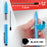 Duronic Stylus Pens IS10BE [BLUE] [pack of 10] Refillable Ballpoint Pen & Rubber Stylus 2-in-1, Capacitive Stylus Pens for Touch Screen Devices for iPad, Tablet, Surface, Laptops, Kindle