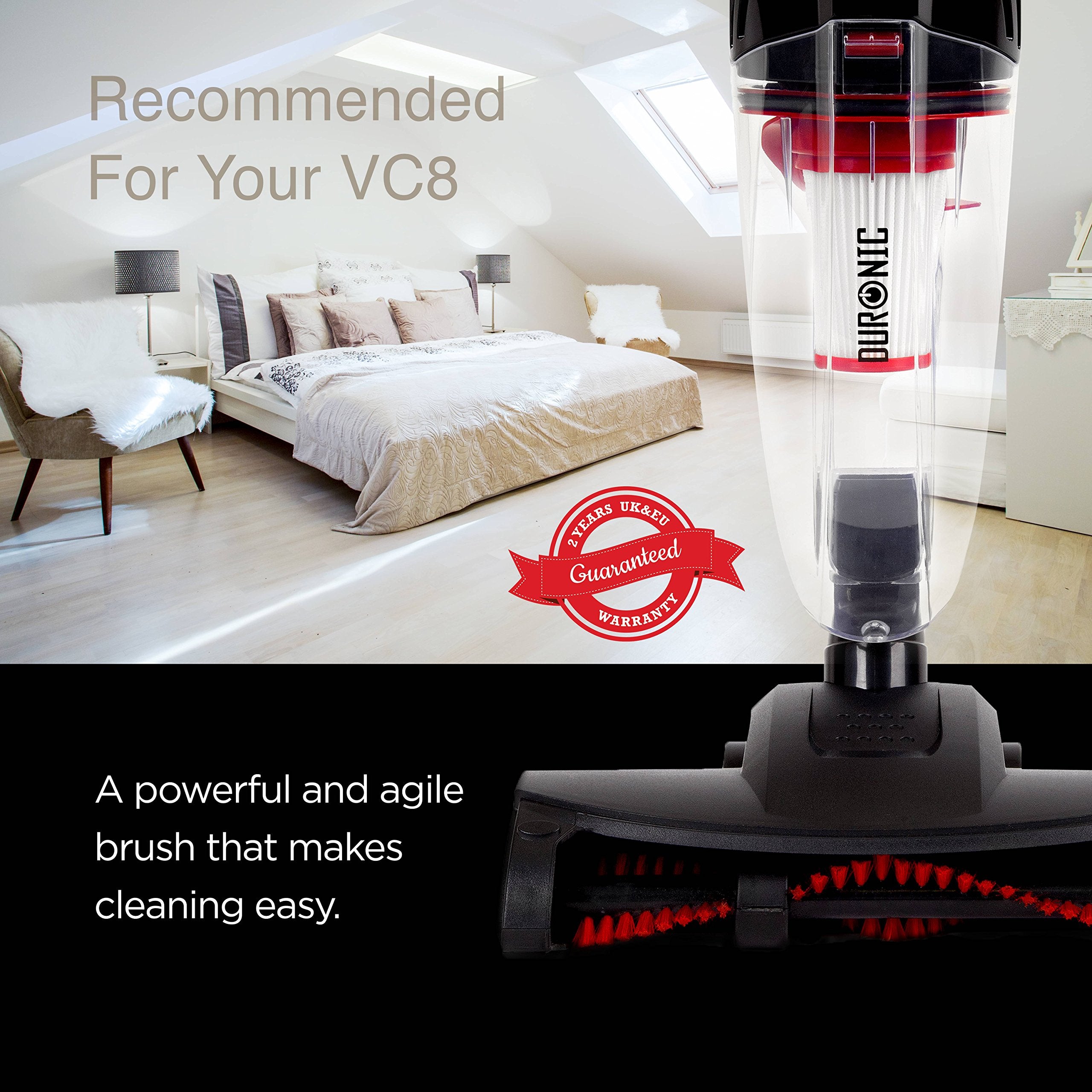 Duronic Vacuum Cleaner Turbo Brush VC8TB | Adds extra cleaning power to the Duronic VC8 Upright Stick Vacuum Cleaner | Compatible with Duronic VC8 Vacuum Cleaners Only | Spare Part | Replacement