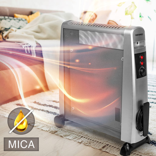 Duronic Electric Heaters HV101 SR Oil Free Convection Heater 2500W Micathermic Panel Heater Portable Mica Heater Electrical Heaters for Heating Up Homes, Bedrooms, Offices & Garage Spaces
