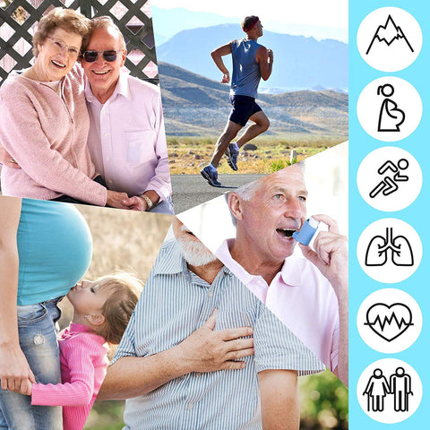 Collage of sensitive groups (seniors, pregnant women, runners) and medical icons highlighting vulnerable populations.