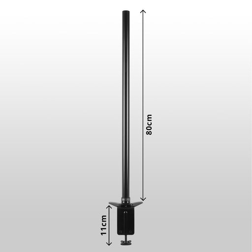 Duronic 30cm Pole with adjustable 11cm heavy-duty C-clamp base for ergonomic workspace.