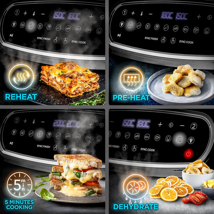 Duronic AF24 BK reheat preheat 5minute dehydrate functions presets