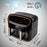 Duronic AF34 BG black air fryer with two cooking drawers for healthy meals