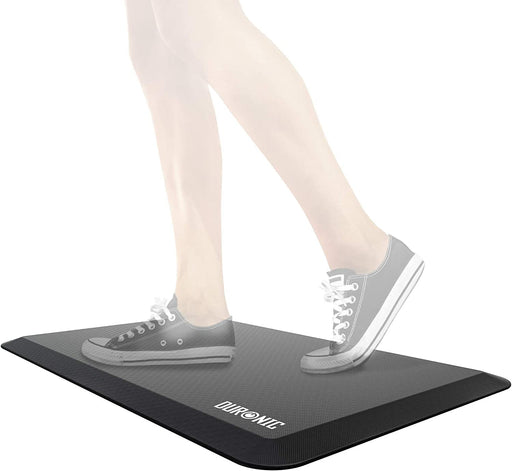 Duronic Anti-Fatigue Mat with a person wearing black sneakers stands on the mat