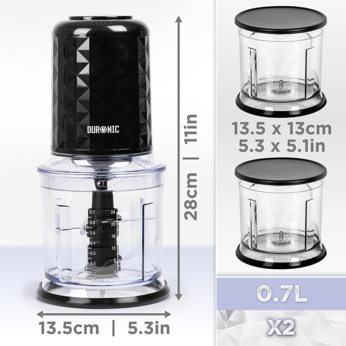 Duronic CH57 BK mini chopper dimensions and capacity of 1.7L