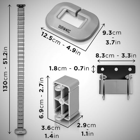 Duronic Cable Management Spine with product dimension