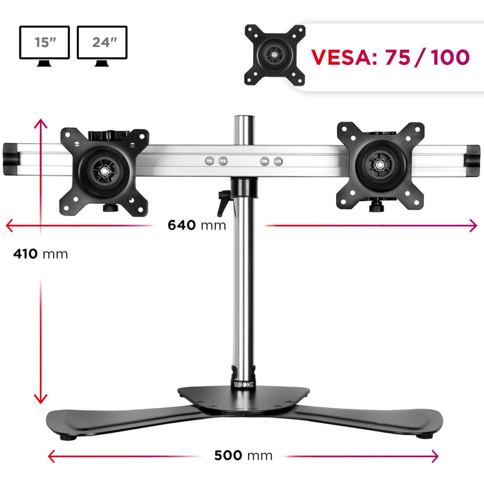 Duronic Computer Monitor Arms Stand with product dimension length, width and height