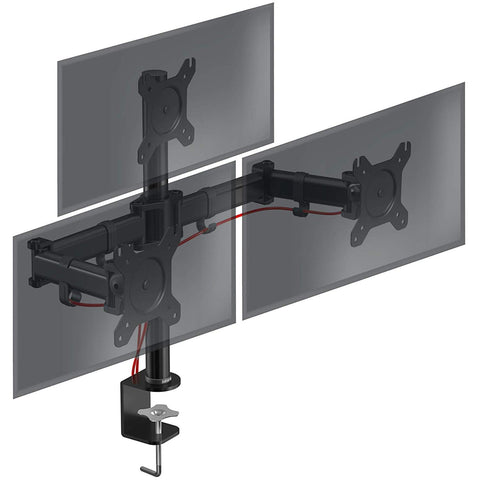Duronic Computer Monitor Arms with adjustable articulating arms, C-clamp base, and VESA plates.