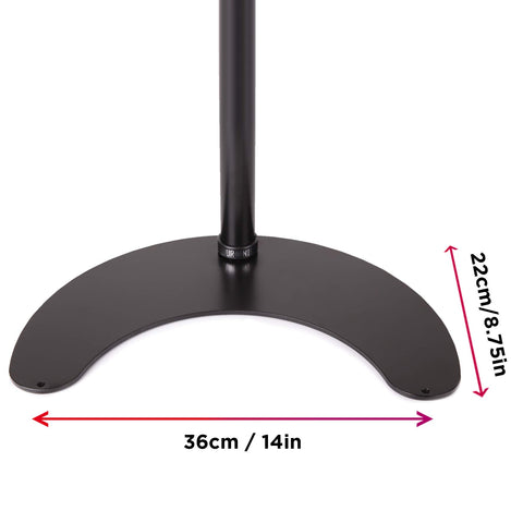 Duronic DM15D1 Monitor Stand with dimensions: 36cm width by 22cm depth for desk stability.