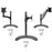 Duronic DM25D Stand for Pole showing various adjustable arm height configurations.
