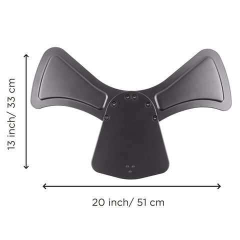 Duronic DM75 Stand for Pole with dimensional arrows showing 20-inch width and 13-inch height measurements.
