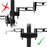 Duronic Dual Arm Holder showing dual monitor arm setup: incorrect stacked mounting versus correct side-by-side bracket installation.